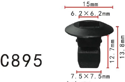 Vista 65 de Autobahn88 - Clip de remache tipo push-in para parachoques, compatible con Renault (OEM: 054000001R) (Paquete de 20)
