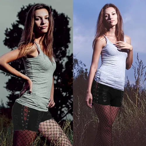 Vista 7 de Pantalones cortos de mezclilla para mujer, con agujero rasgado, cintura alta, medias de muslo, pantalones cortos góticos, para fiesta, cosplay