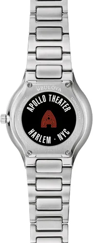 Vista 4 de Bulova Reloj Apollo edición especial de acero inoxidable, esfera negra (estilo 96L309), plateado