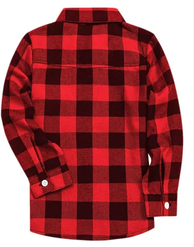 Vista 6 de SANGTREE - Camisas informales de manga larga para hombres y niños, diseño de franela a cuadros, tallas desde 3meses hasta 9XL