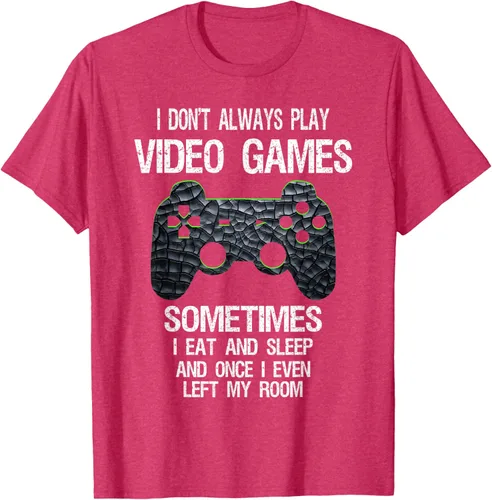 Vista 35 de Funny Gamer Video Games - Camiseta para niños y adolescentes, ajuste clásico, color negro, mezcla de algodón, Negro