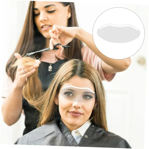 Vista 2 de NUOBESTY 50 piezas de escudo facial de corte de pelo para niños y niñas y adultos, suministros ligeros de corte de pelo para salones y uso doméstico