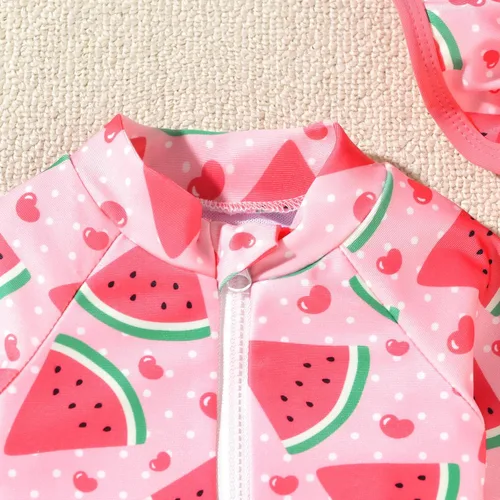 Vista 70 de Aalizzwell Traje de baño de una pieza de manga larga con sombrero para bebé niña