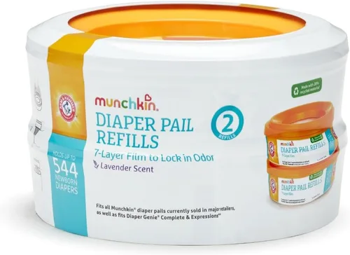 Vista 7 de Munchkin® Arm & Hammer - Anillos de repuesto para cubos de pañales, capacidad para hasta 272 pañales para recién nacidos, 1 paquete