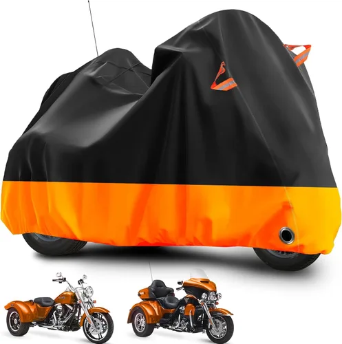 Vista 7 de Cubierta para motocicleta Tokept, con ventilaciones, cubierta para bicicletas de tierra, para diferentes modelos de touring Harley Davidson Road