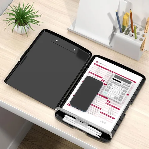Vista 7 de Rimilak Portapapeles de plástico con almacenamiento, portafolio de enfermería de alta capacidad 8.5 x 11 con soporte para bolígrafo, tamaño 14.2 x