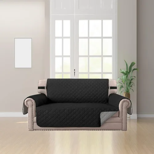 Vista 2 de Funda impermeable para sofá biplaza, protector de sofá acolchado para sofá de 2 asientos, protector de muebles antideslizante para perros y mascotas
