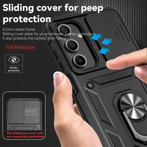 Vista 3 de Funda para Samsung Galaxy A16 5G con cubierta para lente de cámara, protector de pantalla HD, doble capa de grado militar, probada contra caídas