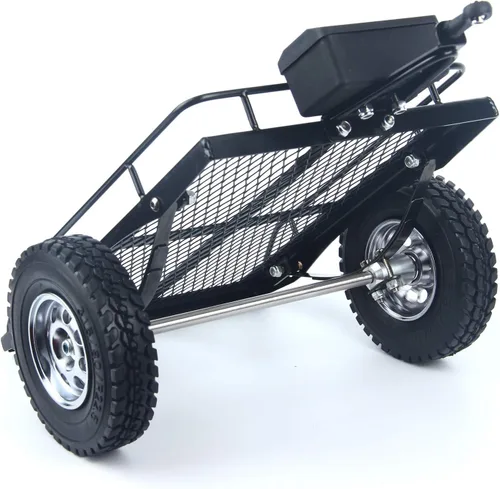 Vista 7 de LCX Carreras 1/10th RC Crawler Car Heavy Duty Metal Trailer RC Crawler Hooper Trail Cargo Carrier Kit de metal para Axial SCX10 SCX10 II TRX4 TRX6