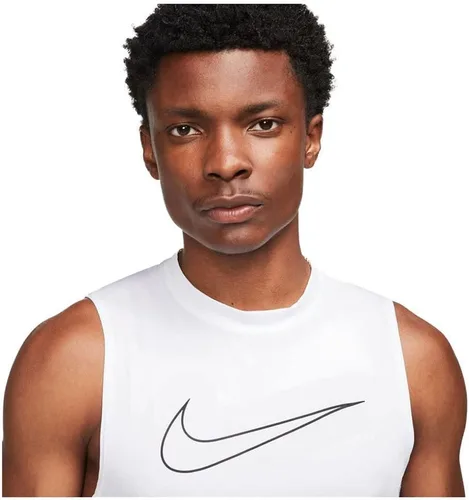 Vista 3 de Nike Pro Dri-FIT - Camiseta sin mangas para hombre, ajuste ajustado, talla XL, color blanco, Blanco