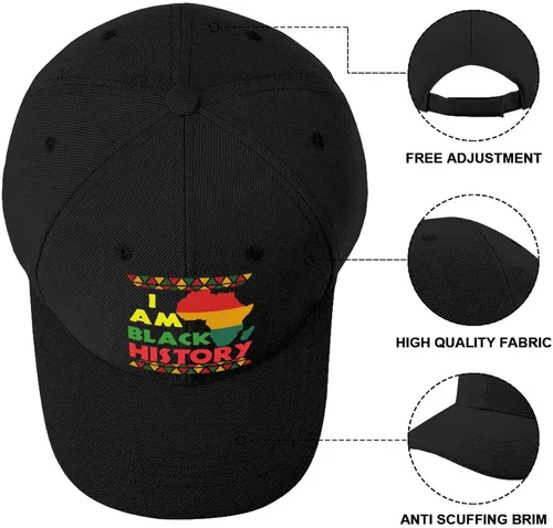 Vista 4 de I Am Black History Month - Gorra de béisbol deportiva con diseño del orgullo afroamericano