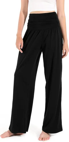 Vista 3 de ODODOS Pantalones Palazzo de pierna ancha para mujer con bolsillos ligeros sueltos cómodos casuales pantalones de pijama de 2830 pulgadas32 pulgadas