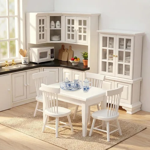 Vista 6 de Accesorios en miniatura para casa de muñecas, horno microondas, mini cocina, mueble, electrodoméstico, modelo de casa en miniatura 1:12, decoración