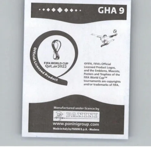 Vista 2 de 2022 Panini World Cup Qatar Stickers Blue #GHA9 Jonathan Mensah Ghana Group H Official Album Sticker (2 inch X 2.5 Inch) in Raw (NM or Better)