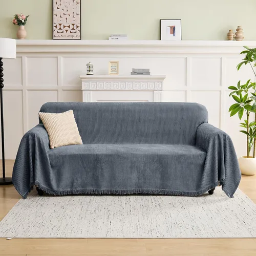 Vista 15 de LOMAO Funda para Sofá Fundas para Sofá para 3 Cojines Fundas para Sofá Seccional con Forma de L Funda para Sofá con Borlas Protector para Sofá