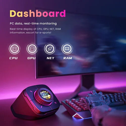 Vista 4 de Cololight Stream Desk One Touch Boot para PC Gaming Mini Teclado Controlador Personalizado