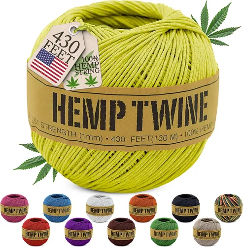Vista 25 de Cordel de cáñamo para jardinería - Cordel para manualidades - Cuerda de cáñamo orgánico natural para hacer joyería - Cordón fuerte y duradero