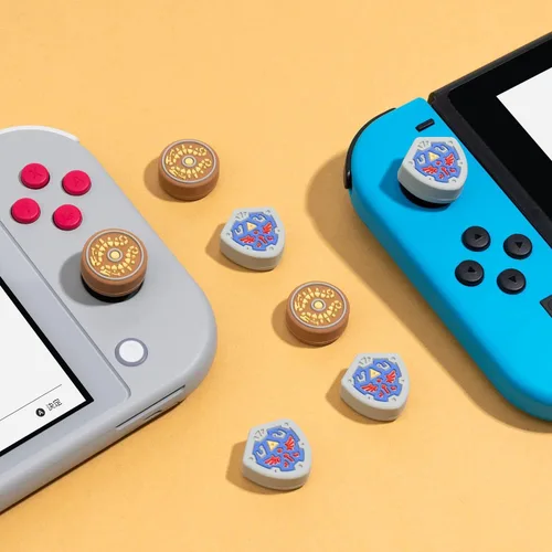 Vista 4 de PERFECTSIGHT Lindas tapas de agarre para pulgar compatibles con consola Nintendo Switch OLEDLite, cubierta de botón analógico de silicona suave
