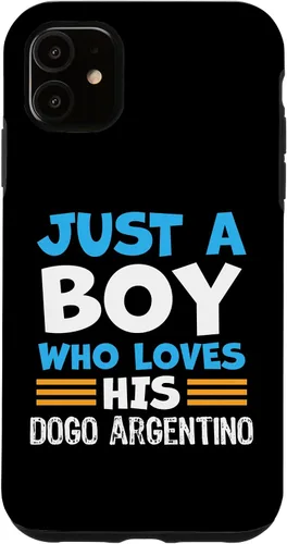 Vista 8 de Just a Boy who Loves his Dogo Argentino Case for iPhone 16
