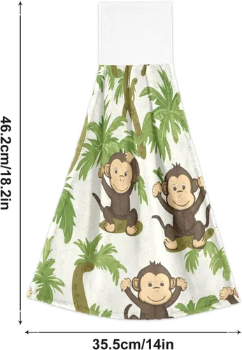 Vista 3 de Paños de lavado toallas de mano para baño, dibujos animados, diseño de dragón verde, lindo diseño de dibujos animados, monos de cocotree, decoración