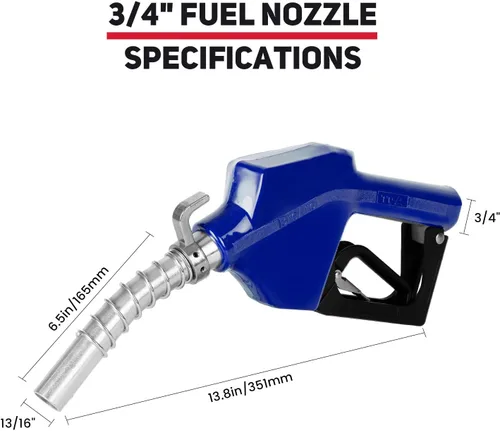 Vista 3 de Boquilla de combustible automática NPT de 3/4 pulgadas con gancho, boquilla de combustible con mango de bomba de gas con candado de 3 velocidades