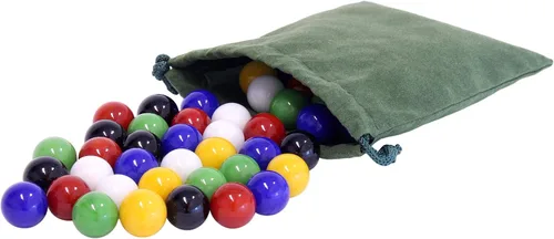Vista 2 de Bolsa de 60 canicas de vidrio - Canicas de repuesto para damas chinas - Grande 3/4" (18mm) de diámetro