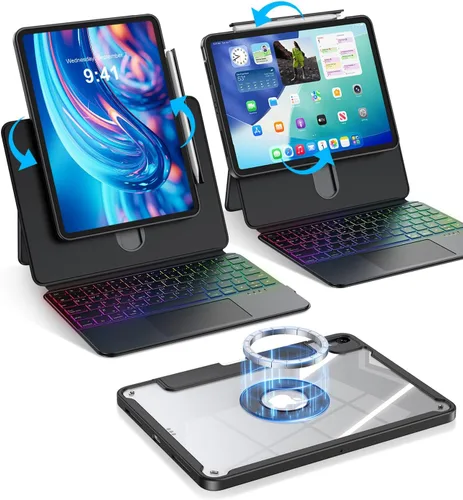 Vista 18 de BLOSOMEET iPad Air magnético de 11 pulgadas (2026 M4/2025 M3/2024 M2) con Negro