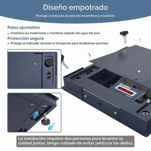 Vista 5 de Báscula de suelo industrial resistente de 24 x 24 pulgadas, 2500