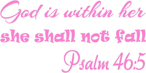 Vista 8 de VWAQ - Adhesivo decorativo para pared con texto en inglés "God is Within Her She Shall Not Fall Not Fall Psalm 46:5", color negro