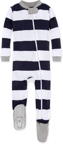 Vista 2 de Burt's Bees Baby Conjunto de pijama con cremallera y baberos para niña bebé, 100% algodón orgánico
