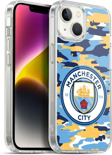 Vista 141 de Head Case Designs Funda de gel con licencia oficial del Manchester City Man City FC Blue Moon Badge Camou [protección de grado militar] compatible