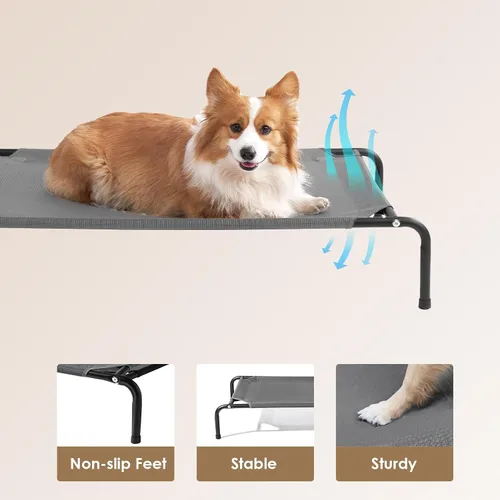 Vista 2 de EHEYCIGA Cama Cot Elevada XXL para Perros, Hamaca Elevada para Exteriores para Perros Gigantes Jumbo, Plataforma Elevada para Mascotas con Marco