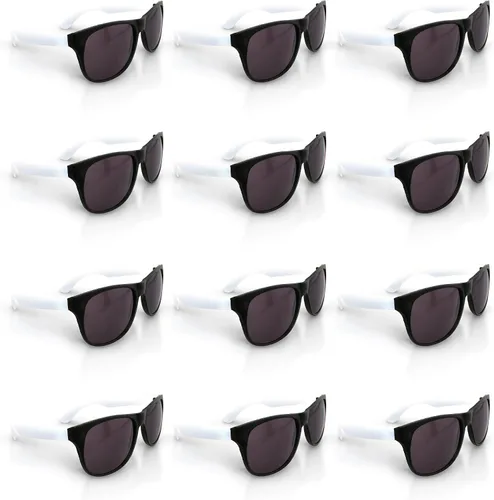 Vista 10 de Windy City Novelties Paquete de 12 gafas de sol retro Negro