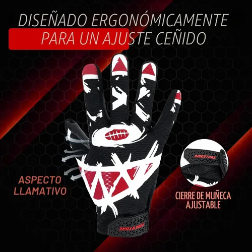 Vista 3 de AIGEVTURE Guantes de fútbol para jóvenes, guantes receptores para niños, guantes de fútbol adhesivos para niños y niñas