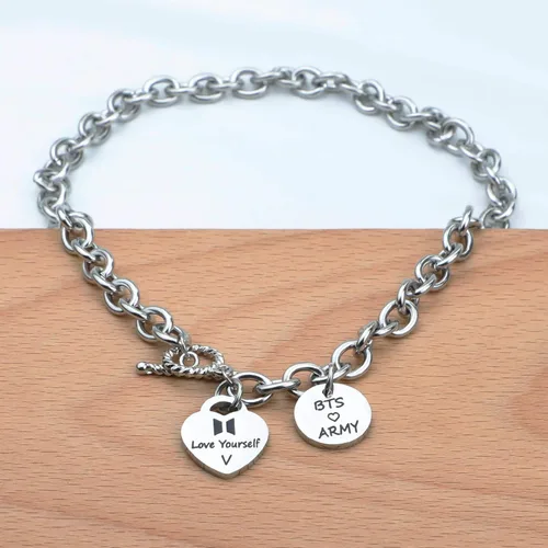 Vista 3 de G-Ahora Bangtan Boys Necklace for Girls Kpop Bangtan Boys Bangtan Necklace Bangtan Boys Army Jewelry Bangtan Boys to Love Yourself Army Necklace
