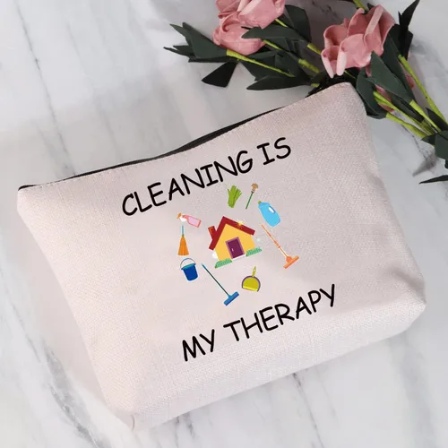 Vista 2 de JYTAPP Neat Freak Funny Housekeeping - Bolsa de maquillaje para limpieza - Regalo para dama de limpieza - Susurrador de polvo y escuadrón