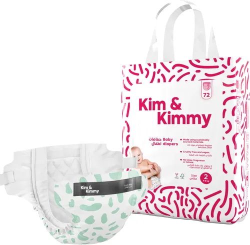 Vista 15 de Kim & Kimmy Pañales ecológicos, talla 2, 9-18 libras, 72 pañales – Protección contra fugas de 12 horas, sin erupciones, hipoalergénicos, ultrasuaves