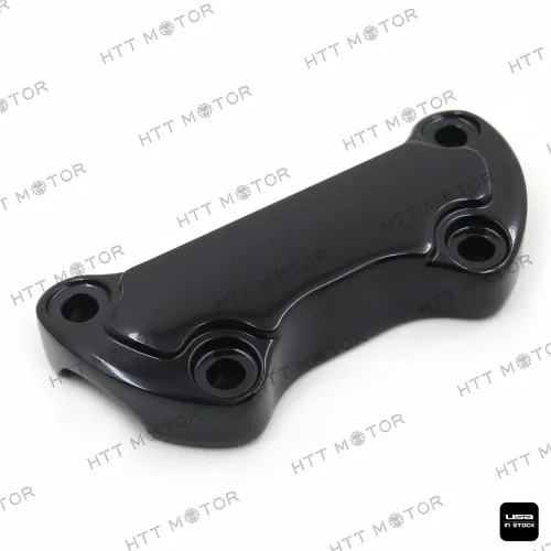 Vista 2 de MT446-002- Abrazadera elevadora para manillar festoneada negra compatible con Harley Sportster 883 Dyna Super Glide