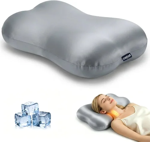 Vista 10 de Almohada cervical para dormir, almohadas de espuma viscoelástica Blanco