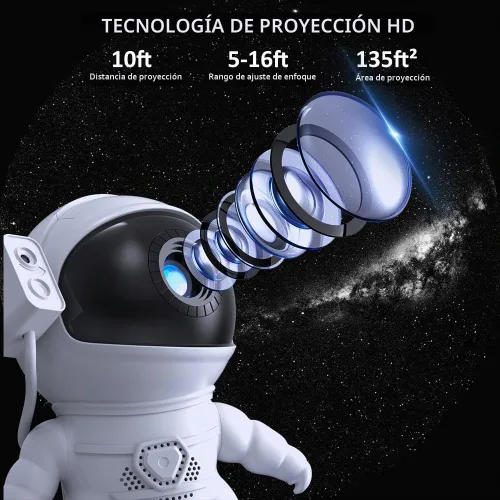 Vista 5 de Proyector de galaxia, planetario 13 en 1, astronauta, proyector de estrellas espaciales para dormitorio, proyector de luz nocturna estrellada