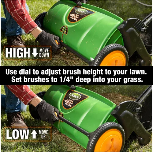 Vista 9 de Scotts Outdoor Power Tools LSW70026S Barredora de césped manual de 66 cm, Negro/Verde