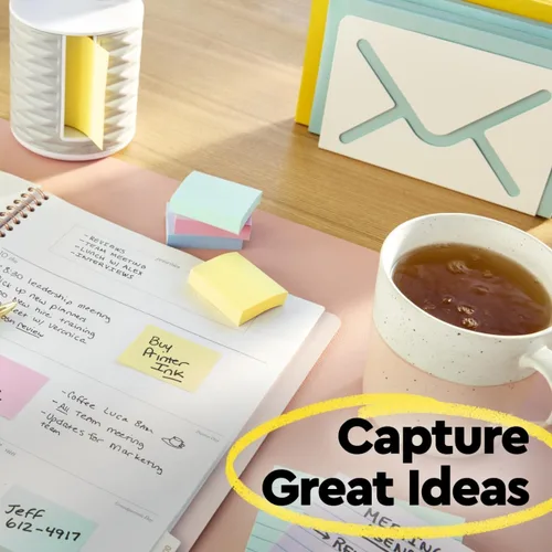 Vista 7 de Post-it Notas, 3 x 3 pulgadas, 24 blocs de notas adhesivas, 100 hojas por bloc, la icónica nota amarilla canaria, suministros escolares y productos