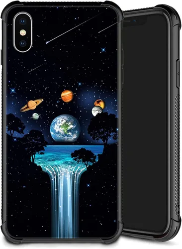 Vista 24 de Funda compatible con iPhone Xs, diseño de plexiglás X para niños y hombres, diseño de lobo malo, a prueba de golpes, antiarañazos, para iPhone X/Xs