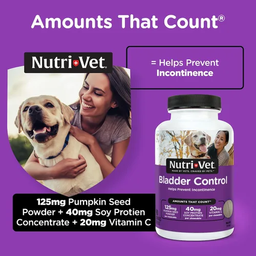 Vista 3 de Nutri-Vet Suplemento para el control de la vejiga, suplemento de arándano, productos para perros, apoyo inmunológico, ayuda a la incontinencia