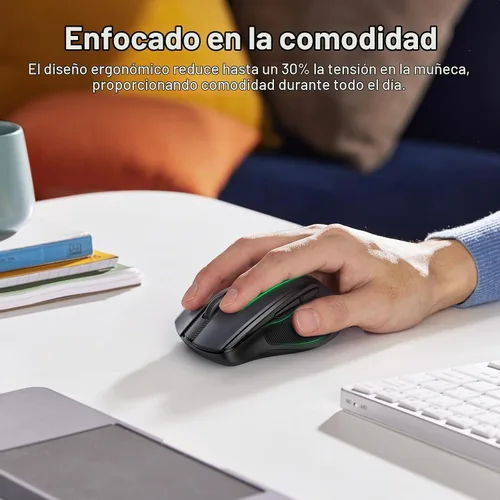 Vista 2 de UGREEN Mouse inalámbrico de 2.4 G con receptor USB, 5 niveles de 4000 DPI, 6 botones, 18 meses de duración de la batería, mouse inalámbrico