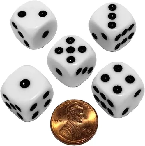 Vista 6 de Cyber-Deals Juego de dados de cuero sintético negro con forro de fieltro negro con póker blanco (Clubs Ace) y dados de pip en bolsa