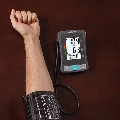 Vista 8 de HealthSmart Monitor Digital de Presión Arterial de Brazo con Manguito Automático para Brazo Superior que Muestra Presión Arterial, Frecuencia