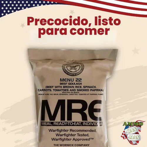 Vista 3 de Genuino excedente militar Estados Unidos, menús 13 –24 Mres (Comidas listas para comer) Caja B