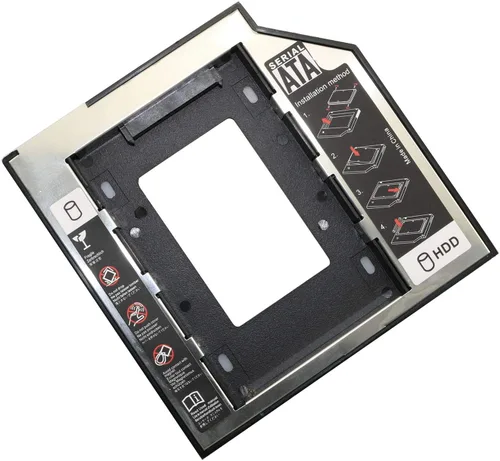 Vista 5 de RLECS HDD SSD Caddy Adaptador SATA 3.0 Interfaz Portátil Disco Duro 0.374 in Soporte de Montaje de Disco Duro para CD DVD ROM Bahía Óptica 2.5