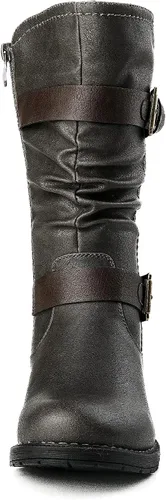 Vista 4 de GLOBALWIN - Botas de vestir a media pantorrilla para mujer, botas de motociclista para mujer